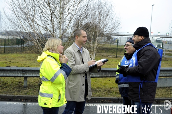 Grève et blocage de routiers en Picardie