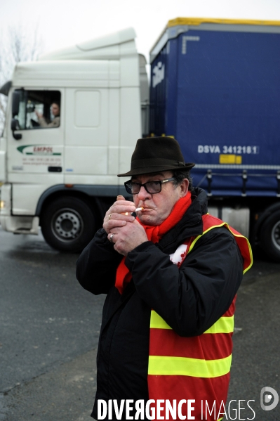 Grève et blocage de routiers en Picardie