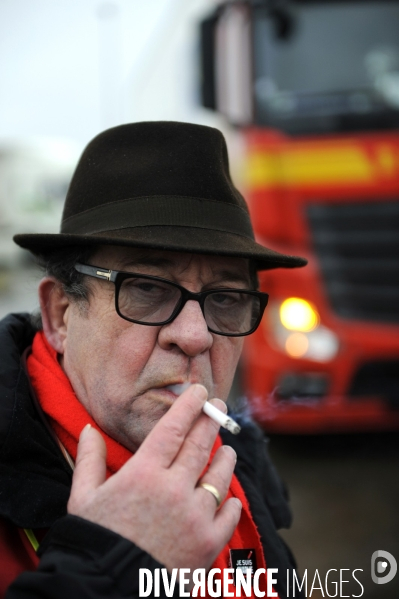 Grève et blocage de routiers en Picardie