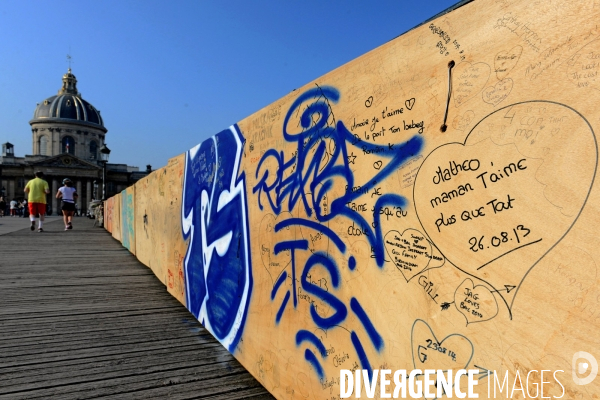 Paris Bridges Prisoner of The Love locks. Les Ponts de Paris prisonnier des cadenas d amour.