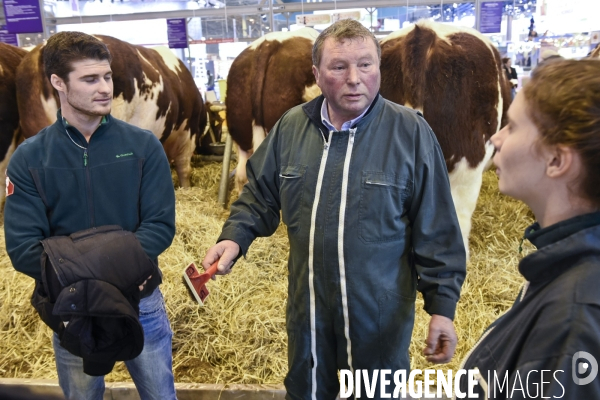 Paris Salon de l Agriculture 2015 : M. Bertrand Salmon et son champion Galant de 1545 kgs