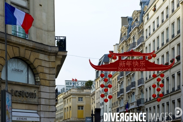 Illustration Fevrier 2015.Nouvel an chinois rue du faubourg saint Honore