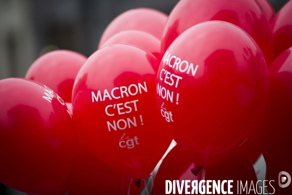 Manifestation CGT contre la loi Macron.
