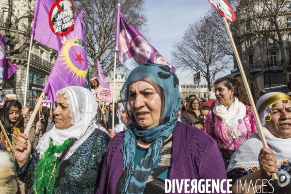 Marche de la  Journee internationale des Droits des Femmes, Paris.