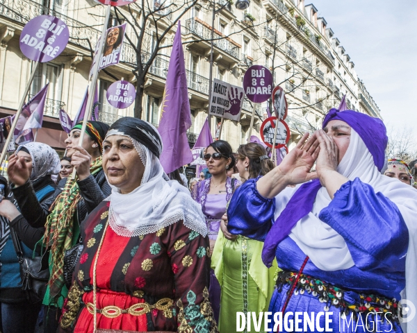 Marche de la  Journee internationale des Droits des Femmes, Paris.