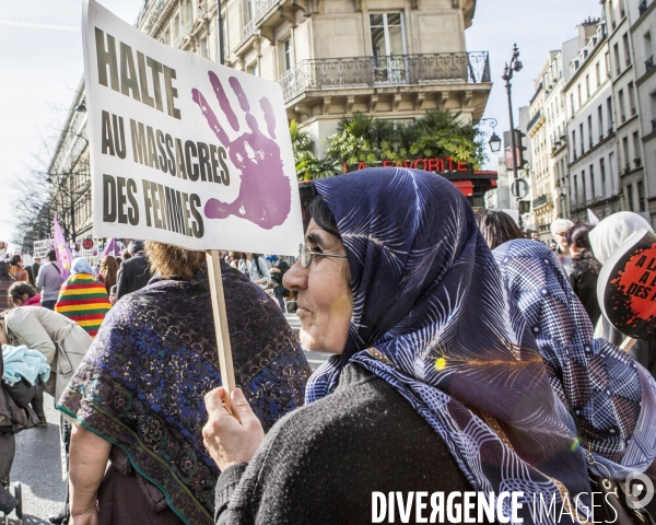 Marche de la  Journee internationale des Droits des Femmes, Paris.