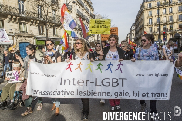 Marche de la  Journee internationale des Droits des Femmes, Paris.