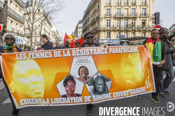 Marche de la  Journee internationale des Droits des Femmes, Paris.
