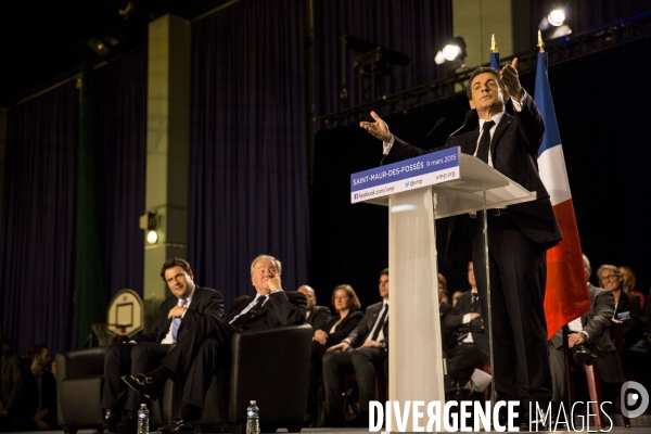 Nicolas SARKOZY en campagne pour soutenir les candidats aux élections départementales à Saint-Maur-des-Fossés