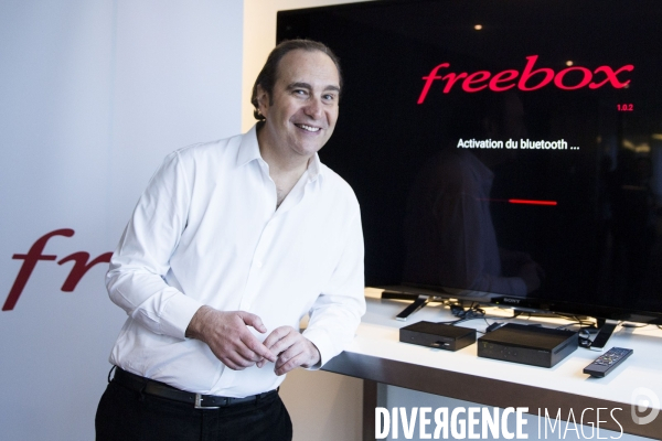 Xavier NIEL le vice-Président fondateur d ILIAD présente la nouvelle Freebox mini 4K.