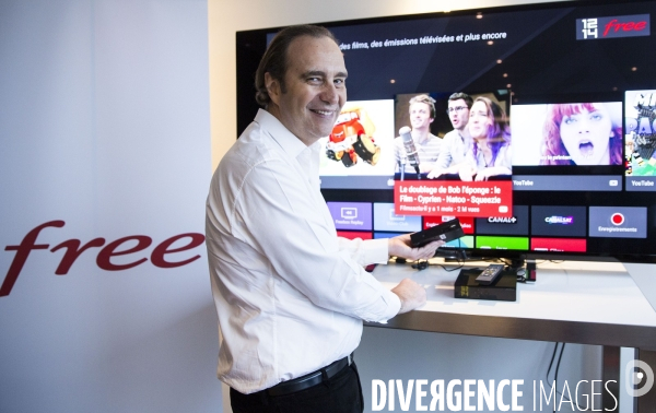 Xavier NIEL le vice-Président fondateur d ILIAD présente la nouvelle Freebox mini 4K.