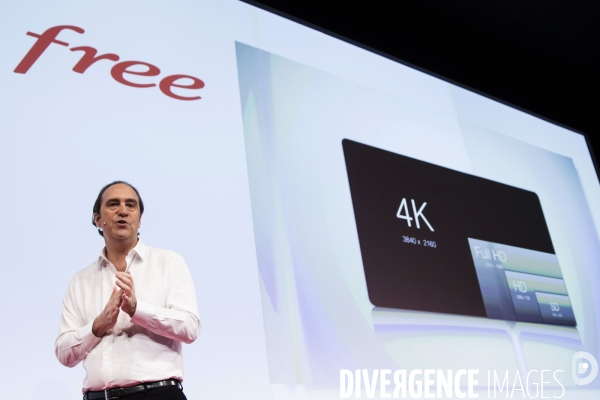 Xavier NIEL le vice-Président fondateur d ILIAD présente la nouvelle Freebox mini 4K.