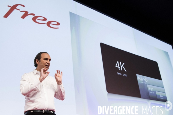 Xavier NIEL le vice-Président fondateur d ILIAD présente la nouvelle Freebox mini 4K.