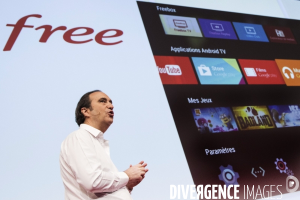 Xavier NIEL le vice-Président fondateur d ILIAD présente la nouvelle Freebox mini 4K.