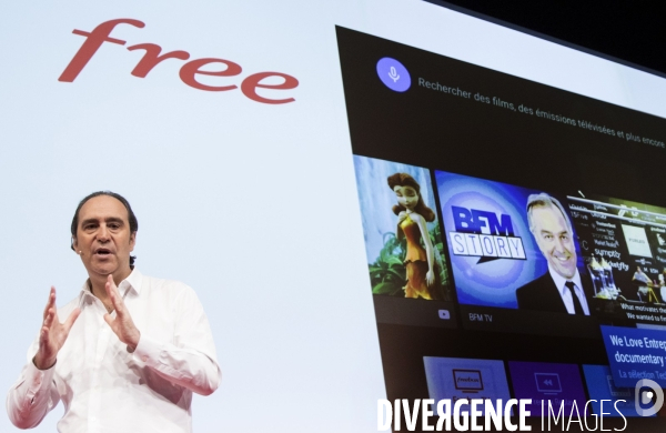 Xavier NIEL le vice-Président fondateur d ILIAD présente la nouvelle Freebox mini 4K.