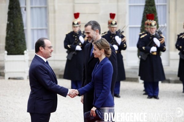 Visite d Etat du Roi FELIPE VI et de la reine LETIZIA en France, interrompue par le crash de l Airbus de Germanwings près de Barcelonette