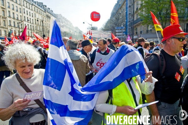 Manifestation contre les reformes du gouvernement, la loi Macron, et contre l austerite