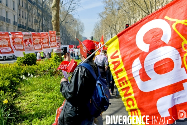 Manifestation contre les reformes du gouvernement, la loi Macron, et contre l austerite