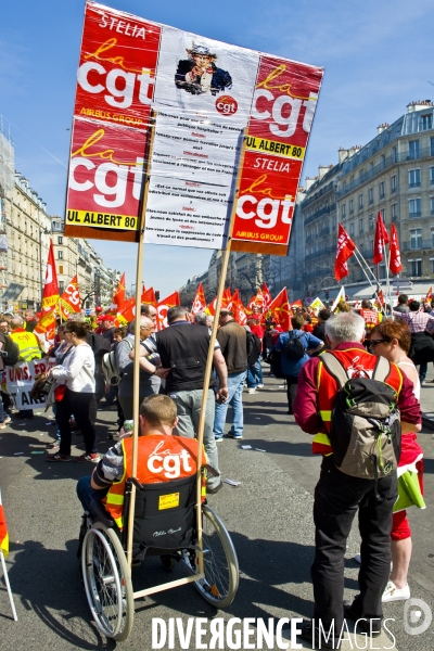 Manifestation contre les reformes du gouvernement, la loi Macron, et contre l austerite