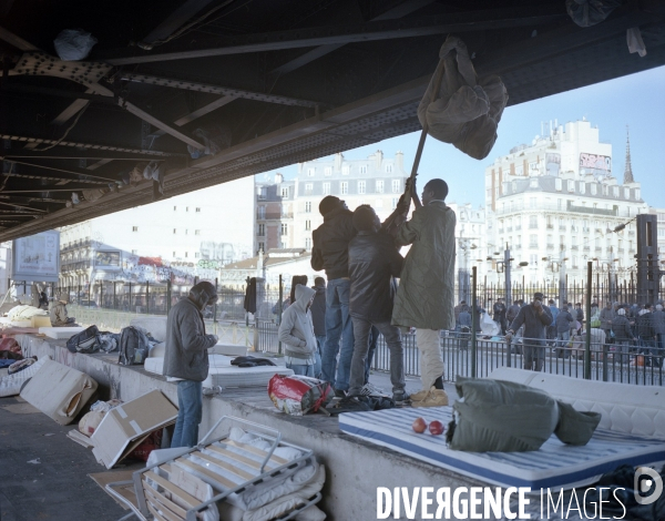 Metro La Chapelle, réfugiés africains