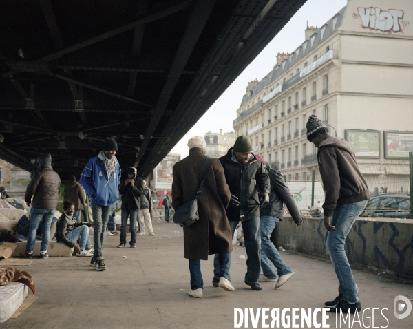 Metro La Chapelle, réfugiés africains