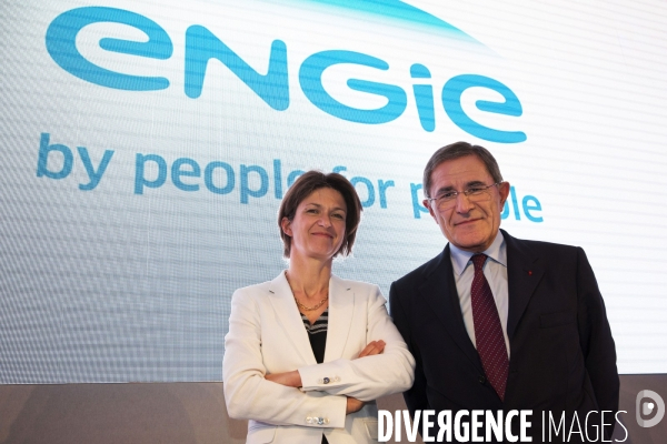 Conférence de presse de Gérard MESTRALLET PDG et Isabelle KOCHER Directeur Général Délégué pour présenter le changement de nom de GDF SUEZ en ENGIE.