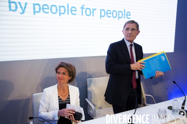 Conférence de presse de Gérard MESTRALLET PDG et Isabelle KOCHER Directeur Général Délégué pour présenter le changement de nom de GDF SUEZ en ENGIE.