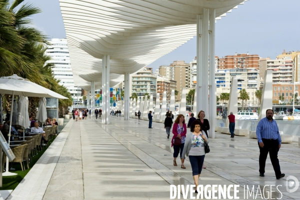 Andalousie. Malaga. Amenagement des quais du port