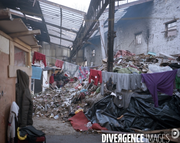 Camp d immigrés roumains, Paris Nord.