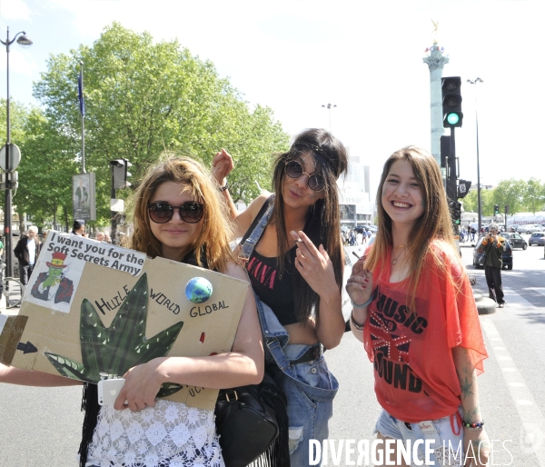 Marche mondiale pour le cannabis à Paris.