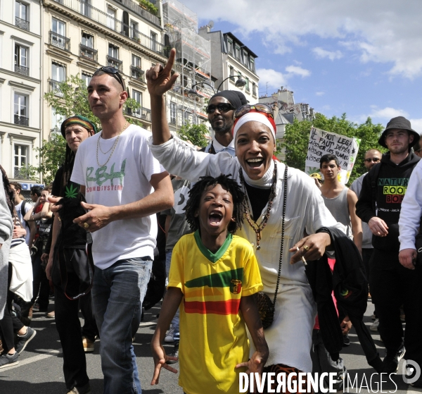 Marche mondiale pour le cannabis à Paris.