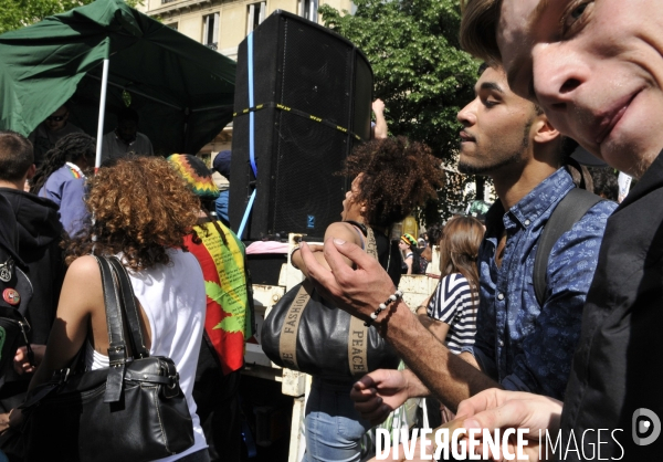 Marche mondiale pour le cannabis à Paris.