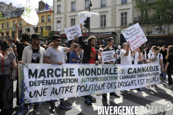 Marche mondiale pour le cannabis à Paris.