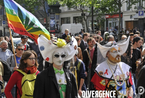 Marche mondiale pour le cannabis à Paris.