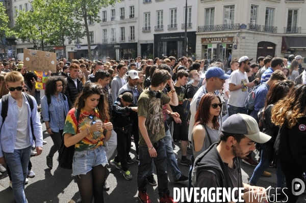 Marche mondiale pour le cannabis à Paris.