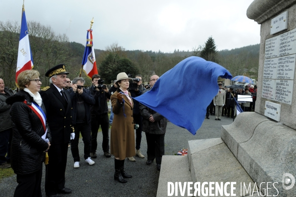 Inscription au monument au mort de Tarnac du soldat Pierre POULETAUD