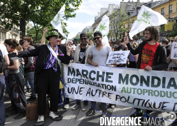 Marche mondiale pour le cannabis à Paris.