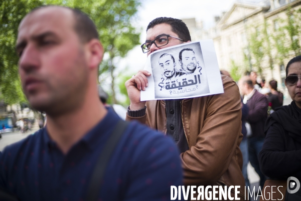 Rassemblement de soutien aux deux journaliste tunisiens disparus en libye.