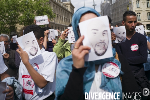 Rassemblement de soutien aux deux journaliste tunisiens disparus en libye.