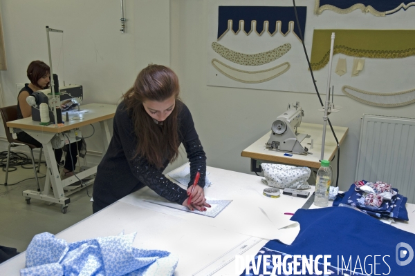 Les ateliers de la  maison des Compagnons du devoir a Pantin.Atelier plomberie