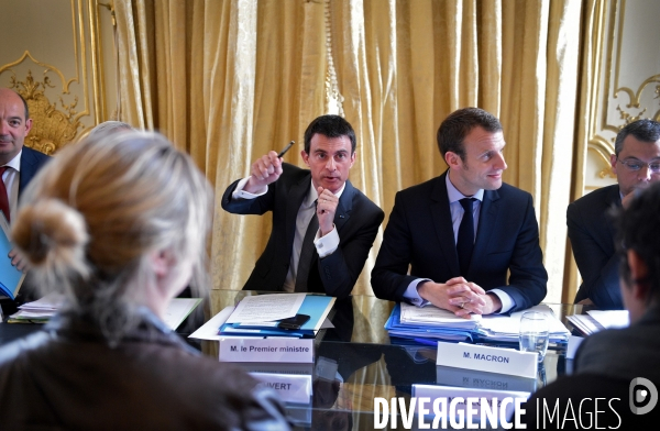 Entretiens de Manuel Valls avec les organisations syndicales et patronales