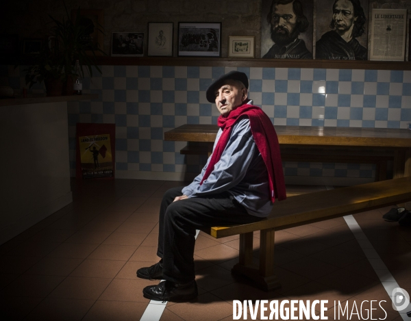 Portrait de lucio urtubia, ancien resistant espagnol anti-franquiste, et militant anarchiste.