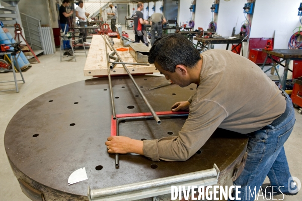 Les stagiaires des metiers du batiment a l AFPA, centre de Lardy