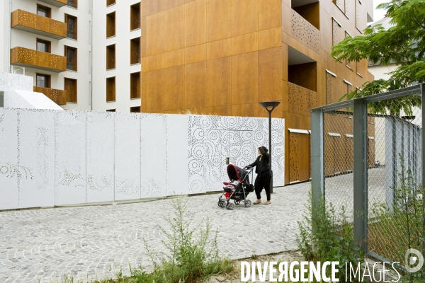 L  ecoquartier Frequel-Fontarabie dans le 20 eme arrondissement de Paris, premier label national ecoquartier