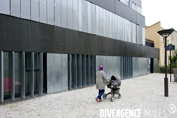 L  ecoquartier Frequel-Fontarabie dans le 20 eme arrondissement de Paris, premier label national ecoquartier