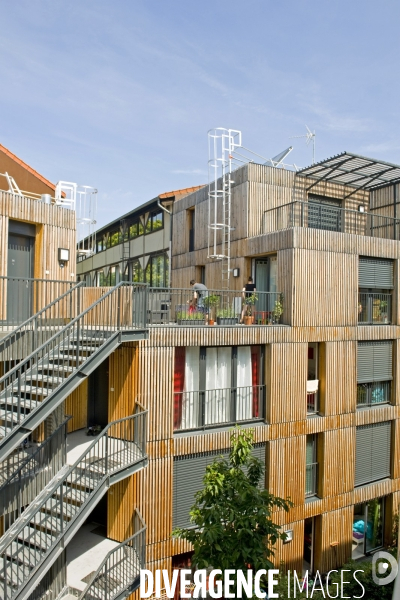 L  ecoquartier Frequel-Fontarabie dans le 20 eme arrondissement de Paris, premier label national ecoquartier