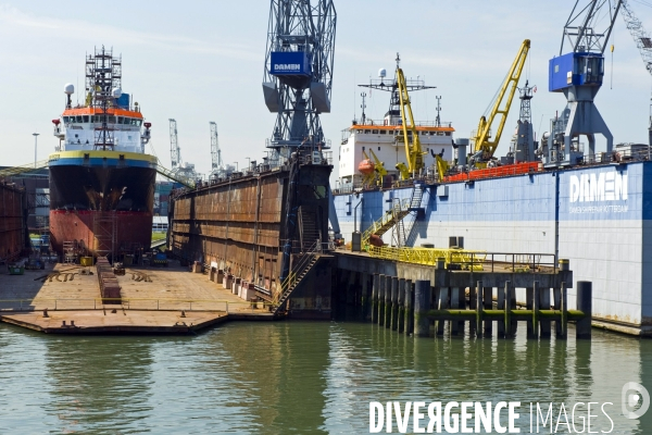 Croisiere dans le port de Rotterdam, reparation navale