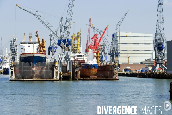 Croisiere dans le port de Rotterdam, reparation navale