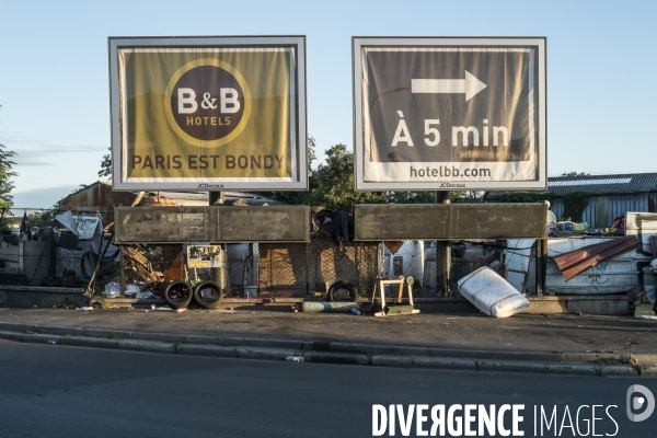 Evacuation du bidonville  La Folie  à Bobigny