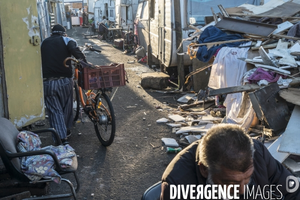 Evacuation du bidonville  La Folie  à Bobigny